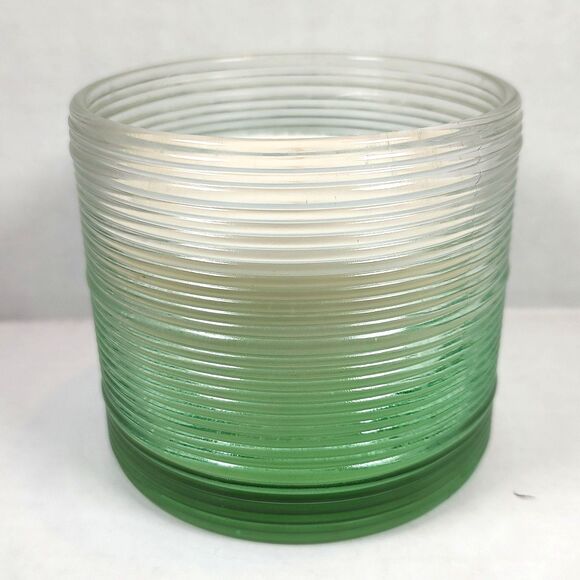 Modern Coastal Scented Candle 12 oz Green Ombre Gradient Glass Ribbed Jar NWT - Picture 4 of 6
